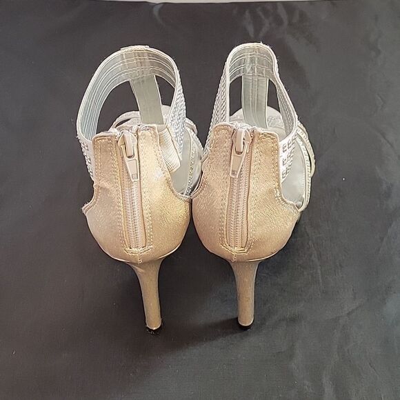 FIONI NIGHT WOMEN"S SATIN STILETTOS HEEL PEEP TOE PLASFORM  RHINESTONES SANDAL - Picture 7 of 16